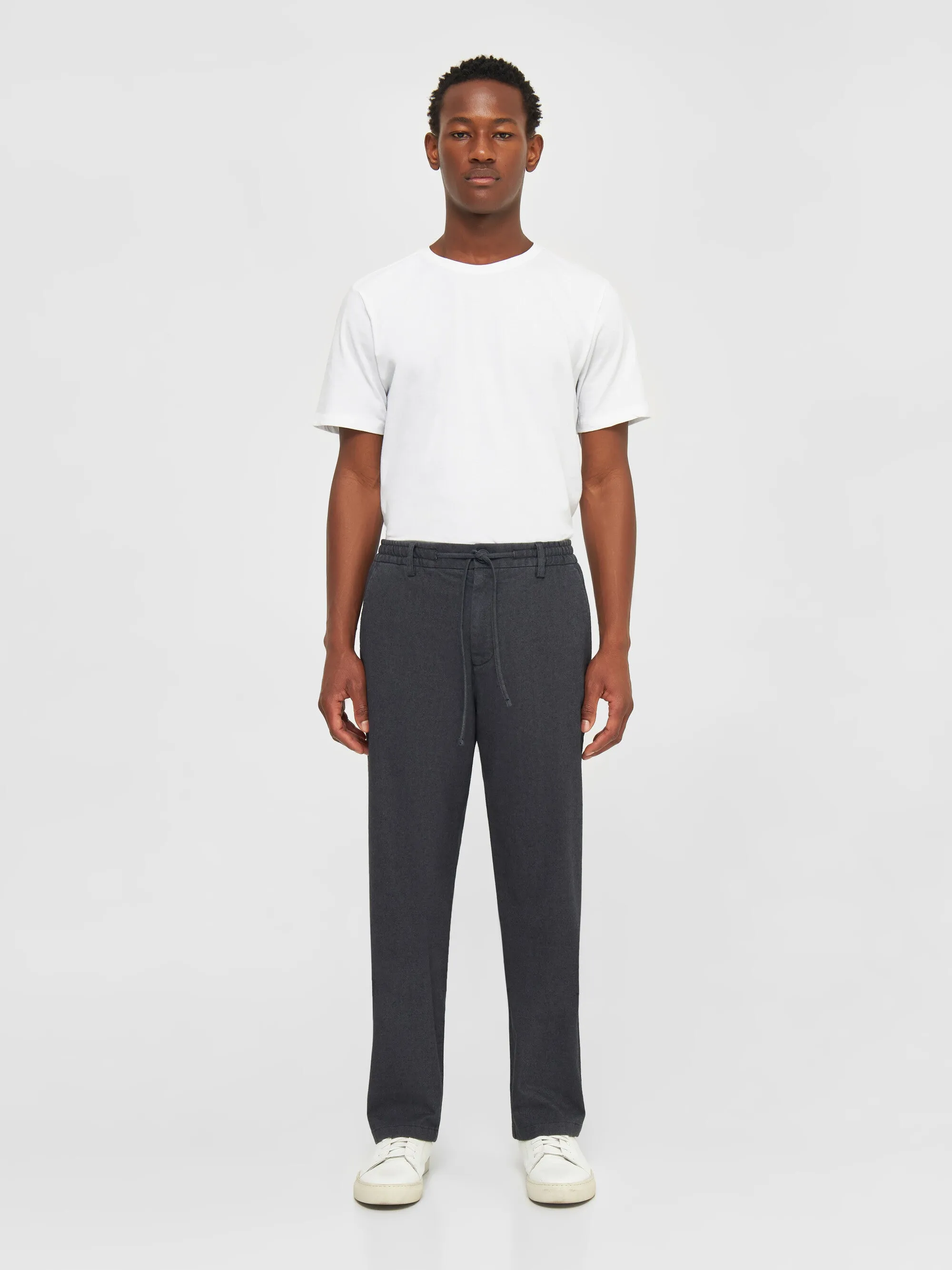 FIG loose flannel chino pants - Gray Pinstripe