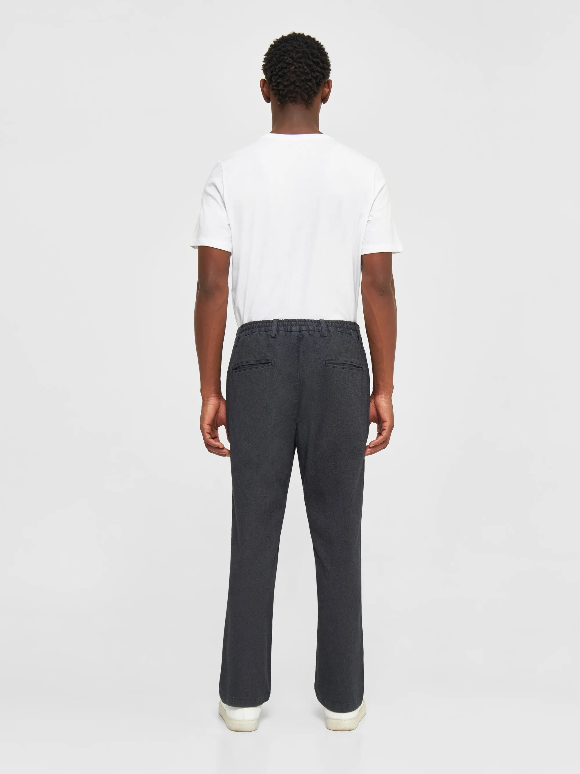 FIG loose flannel chino pants - Gray Pinstripe