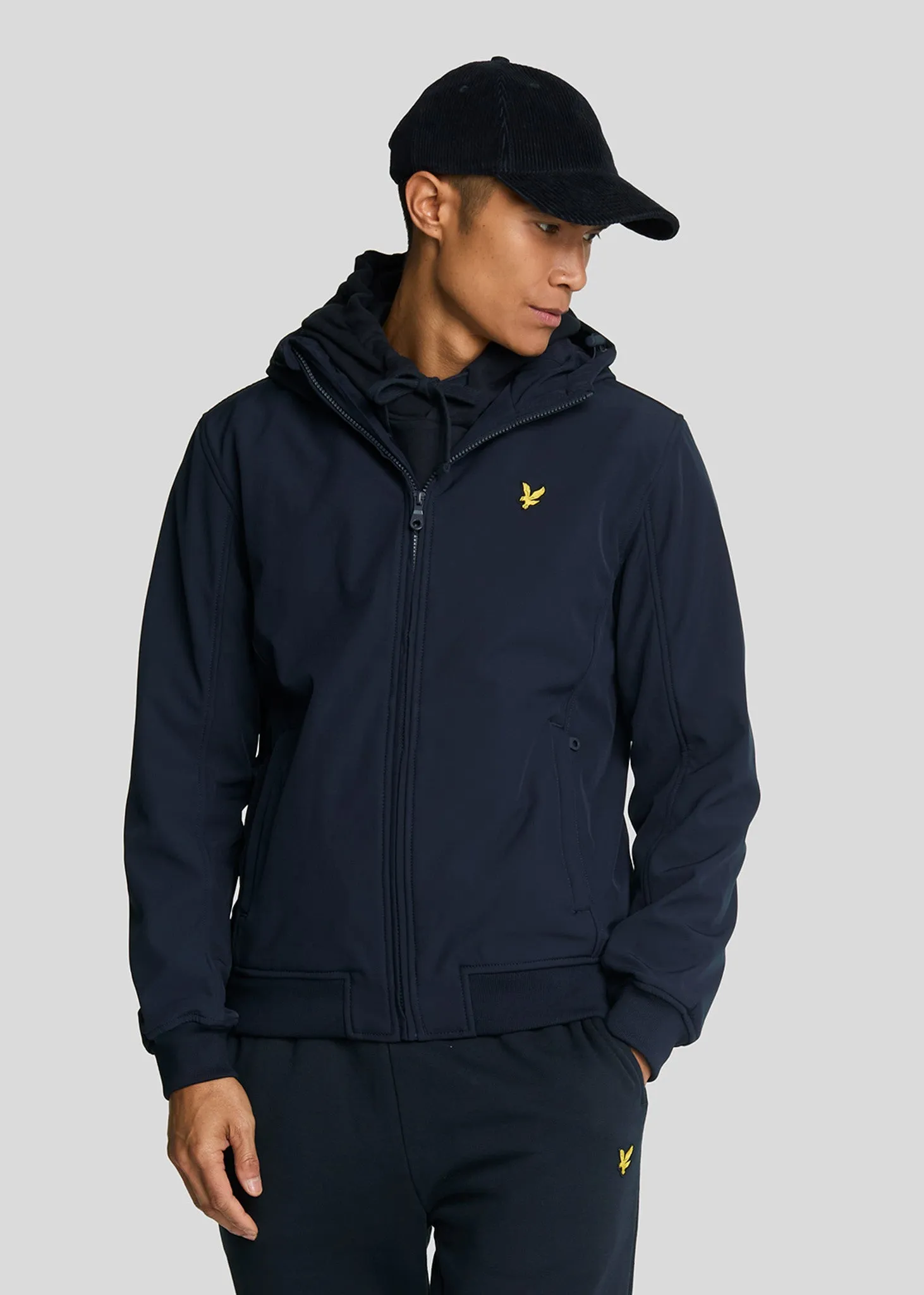 Fleece back softshell jacket - dark navy