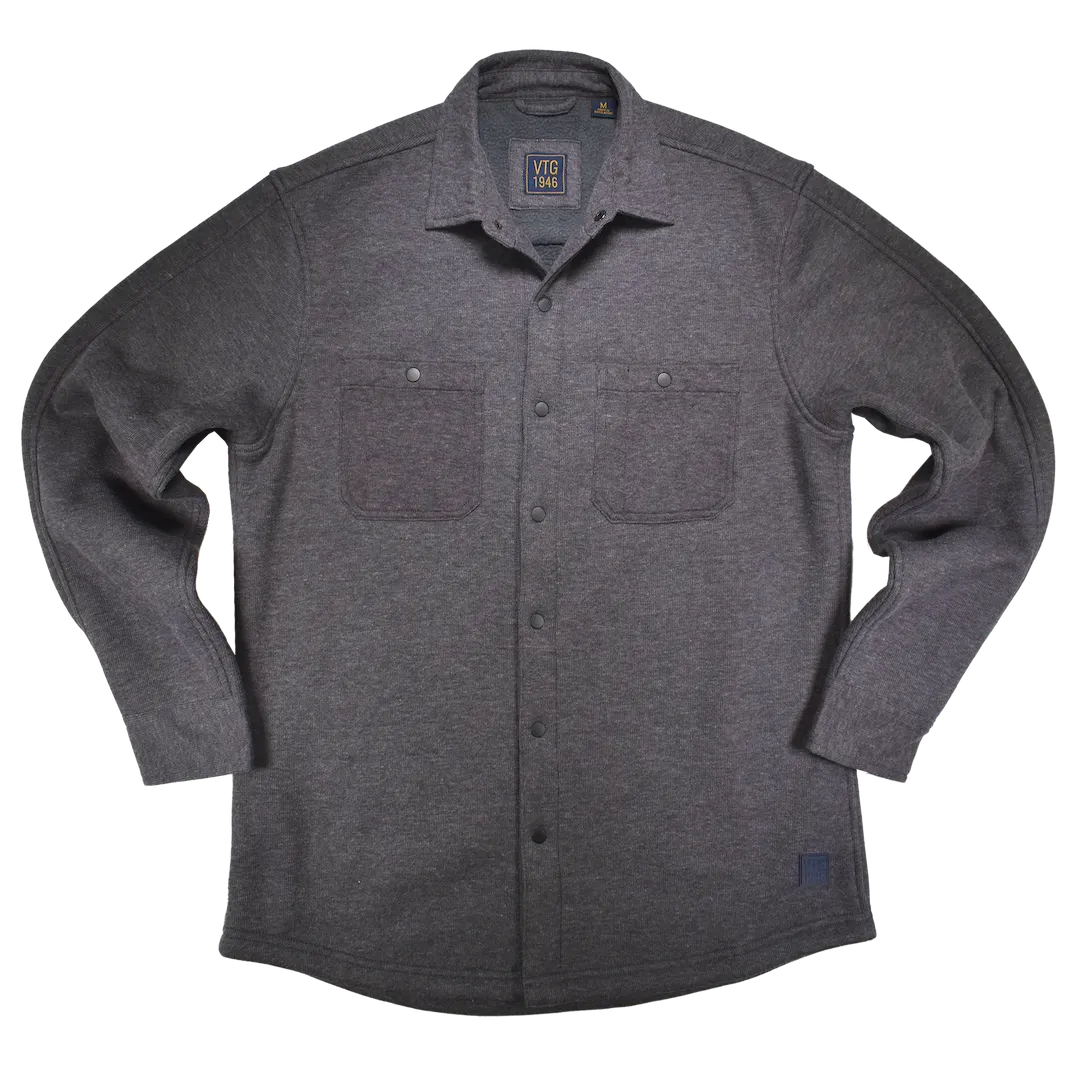 Fleece Lined Heathered Rib Shirt Jacket