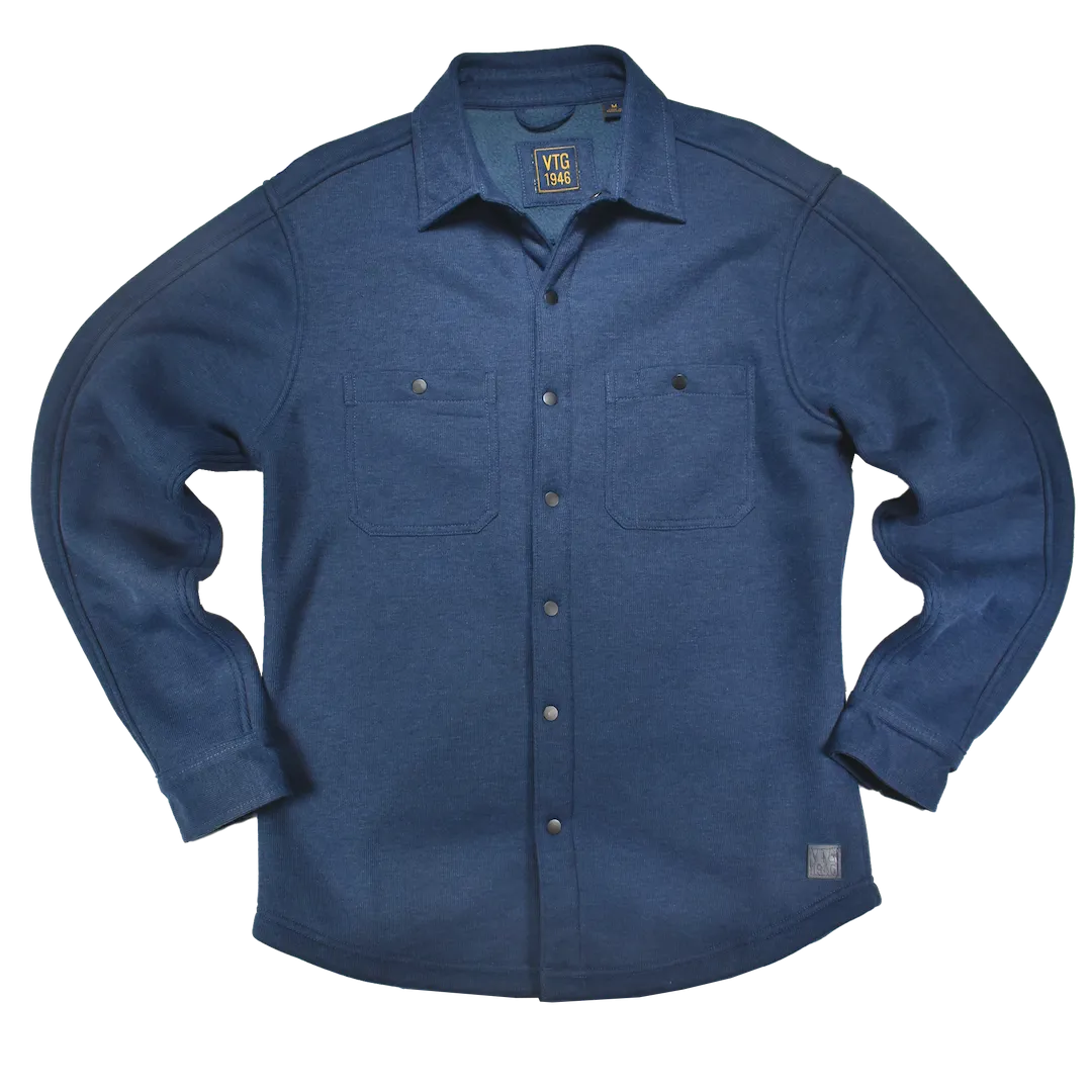 Fleece Lined Heathered Rib Shirt Jacket