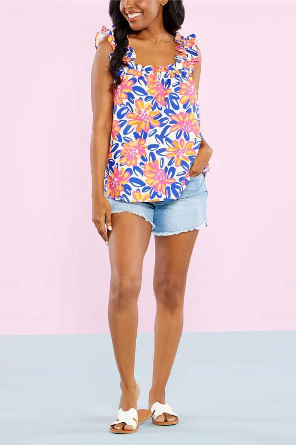 Floral Charlie Ruffle Top