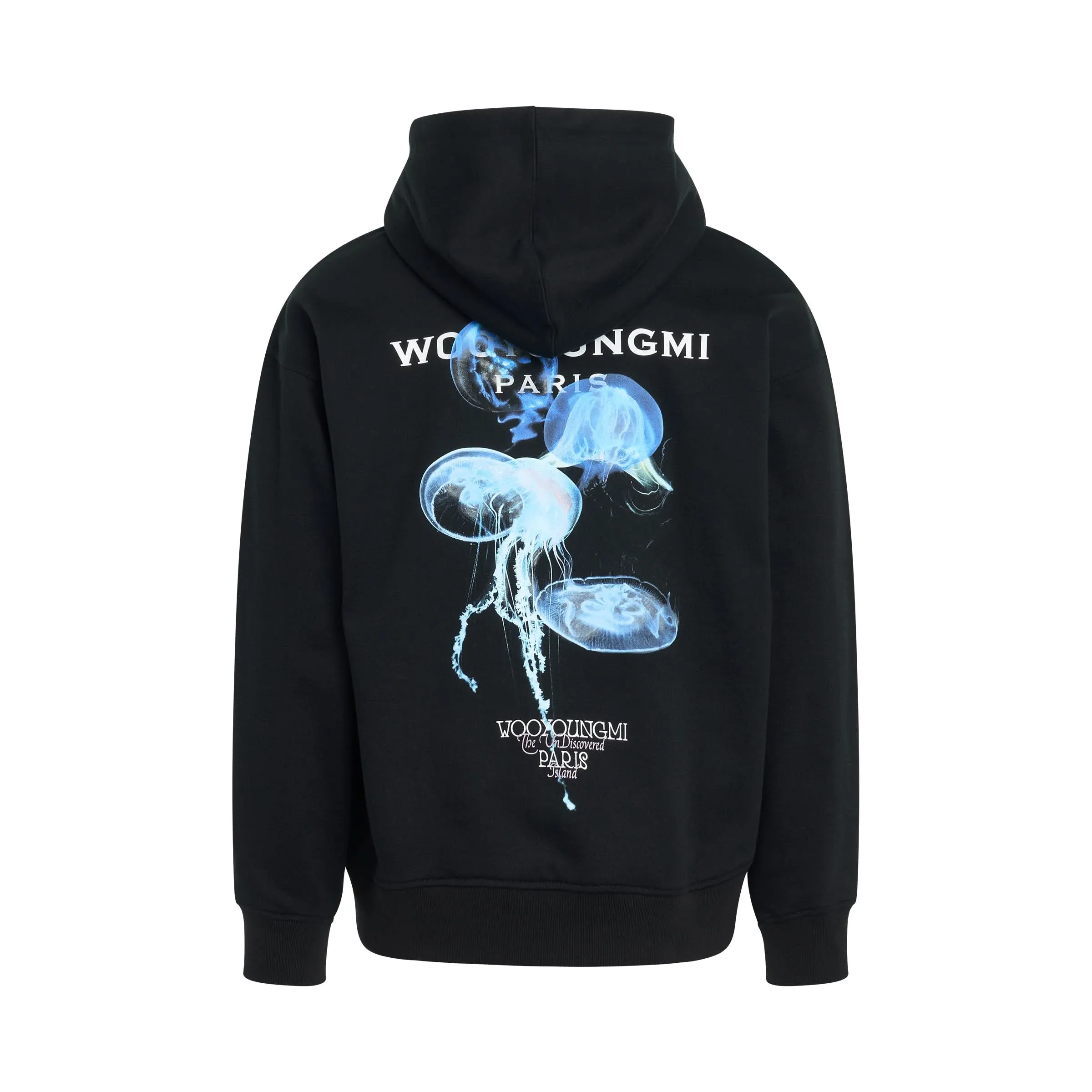 Glowing Jellyfish Print Hoodie in Black