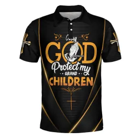 God Protect My Grandchildren Jesus Polo Shirt - Christian Shirts & Shorts