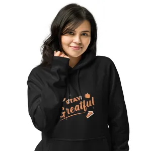 Grateful Thankful And Stuffed Graphic Women Eco Raglan Hoodie