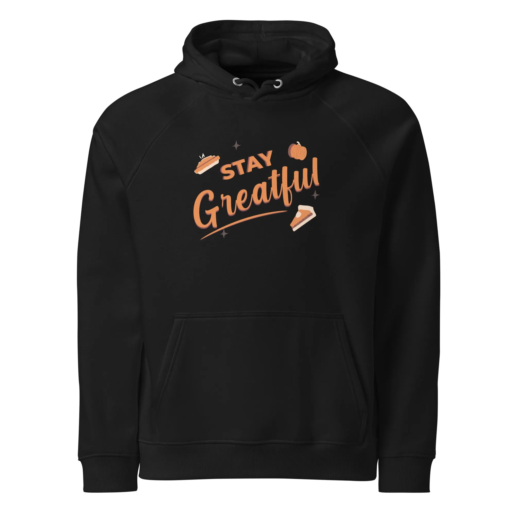 Grateful Thankful And Stuffed Graphic Women Eco Raglan Hoodie