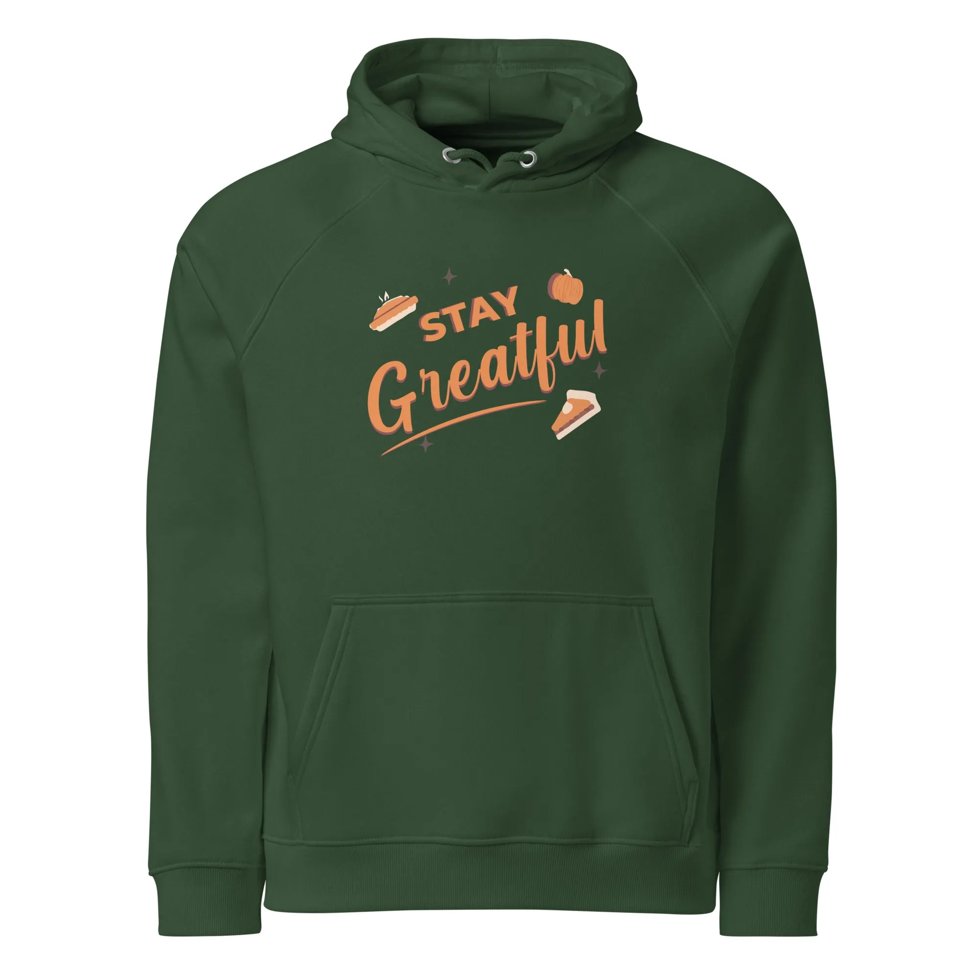 Grateful Thankful And Stuffed Graphic Women Eco Raglan Hoodie