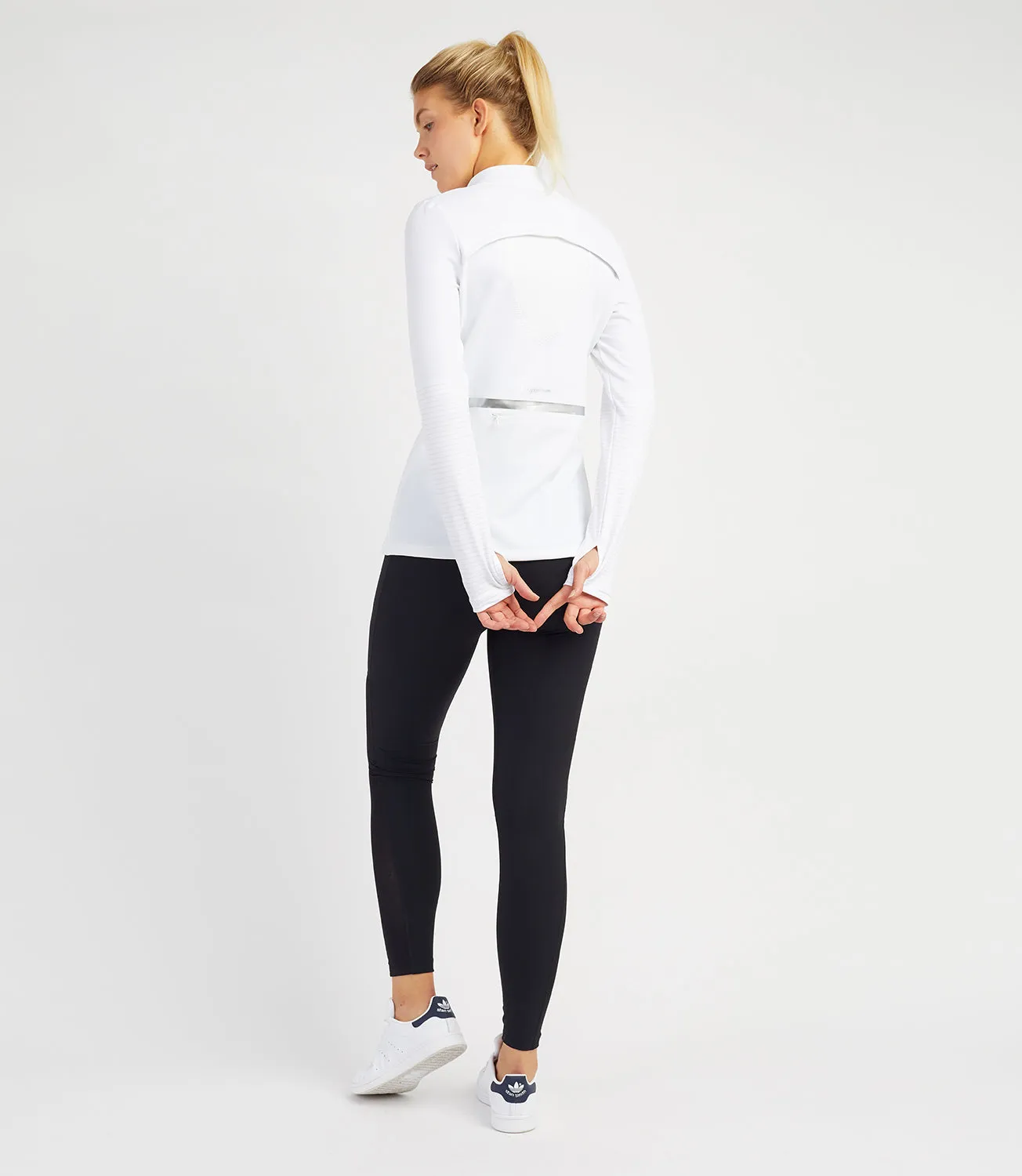 Harriet Half Zip Top - White