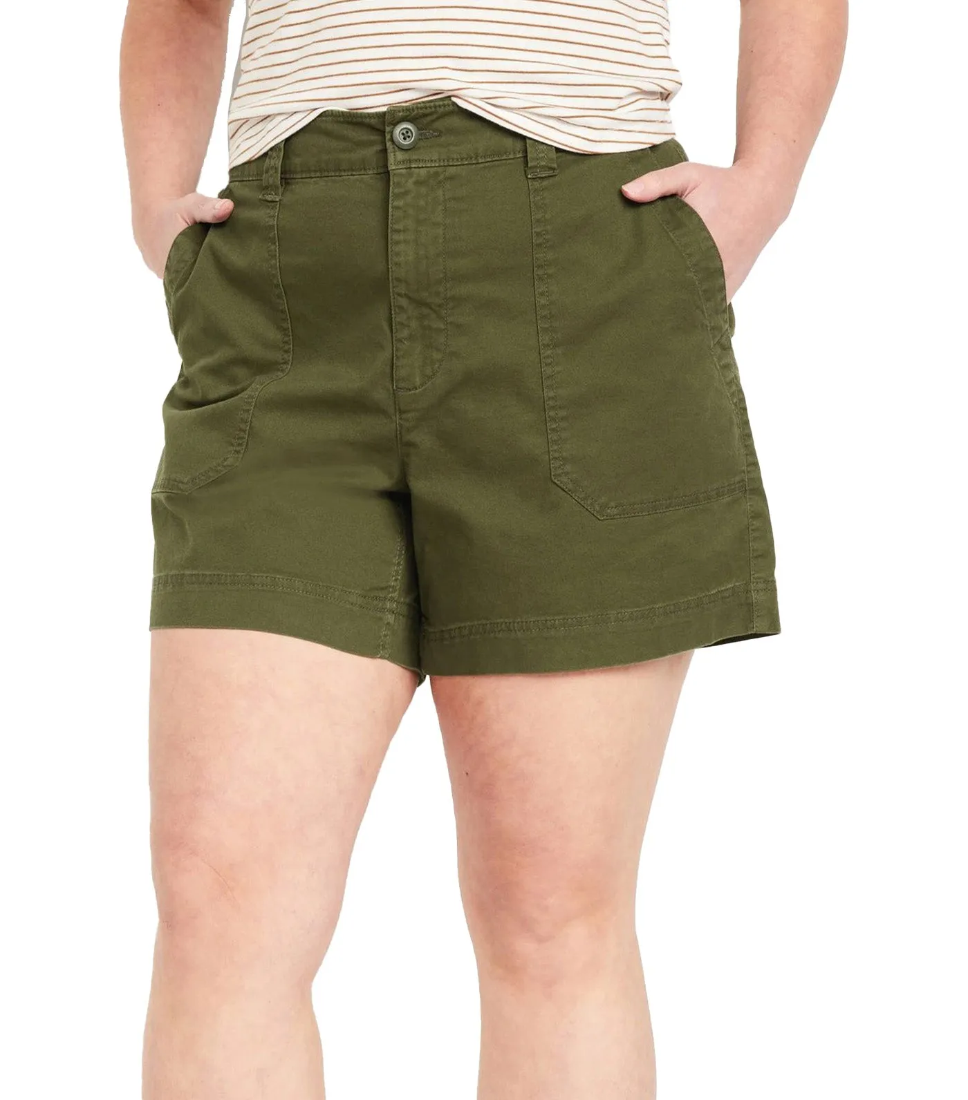 High-Waisted OGC Utility Chino Shorts for Women 5-Inch Inseam Conifer