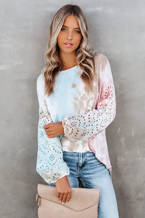 I‘m Your Girl Tie-Dye Print Knit Sweater