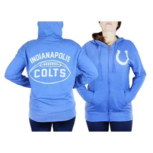 Indianapolis Colts NFL Womens Double Coverage Full Zip French Terry Hoodie