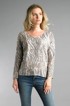 Italian Knit Animal Print Top