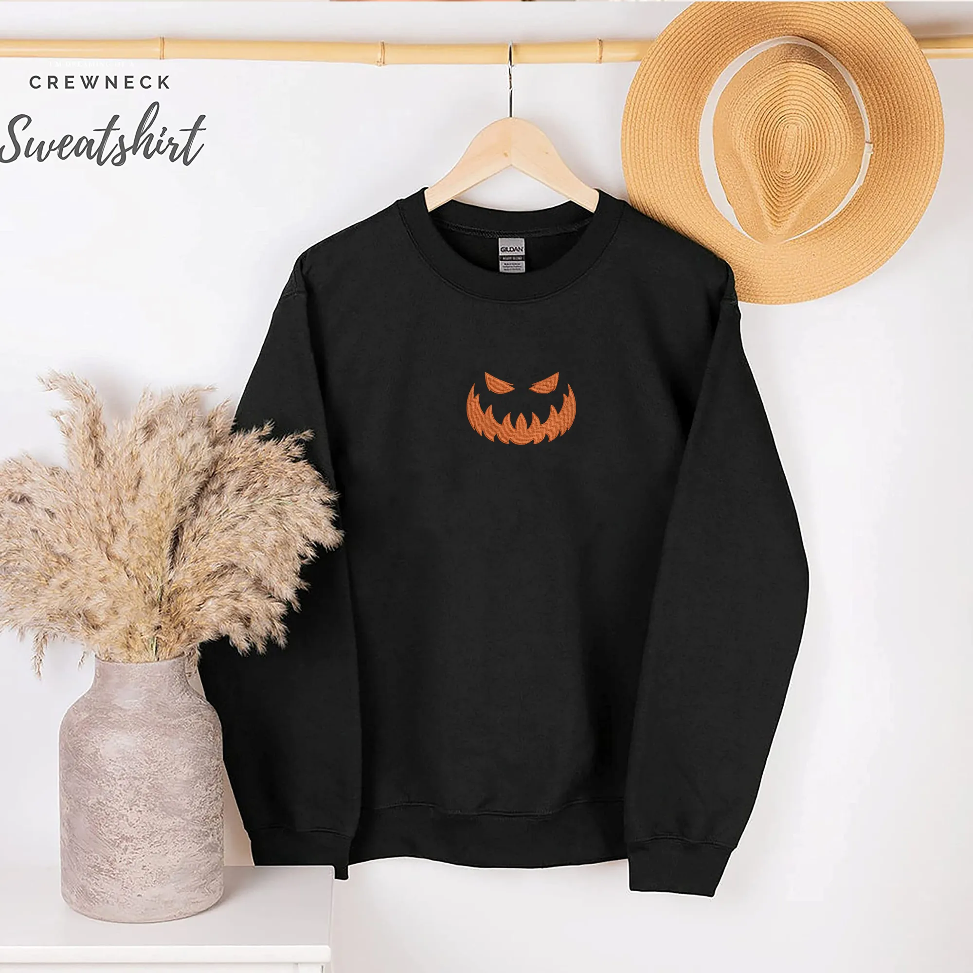 Jack O’Lantern Halloween Scary Sweatshirt, Hoodie Embroidered