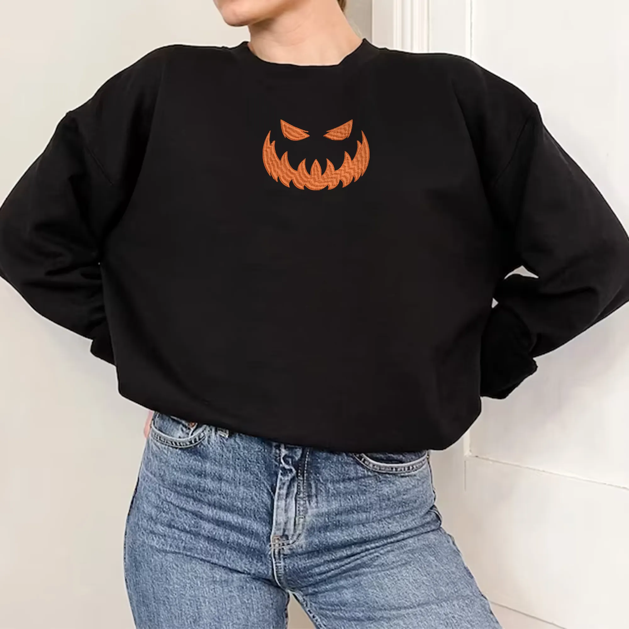 Jack O’Lantern Halloween Scary Sweatshirt, Hoodie Embroidered