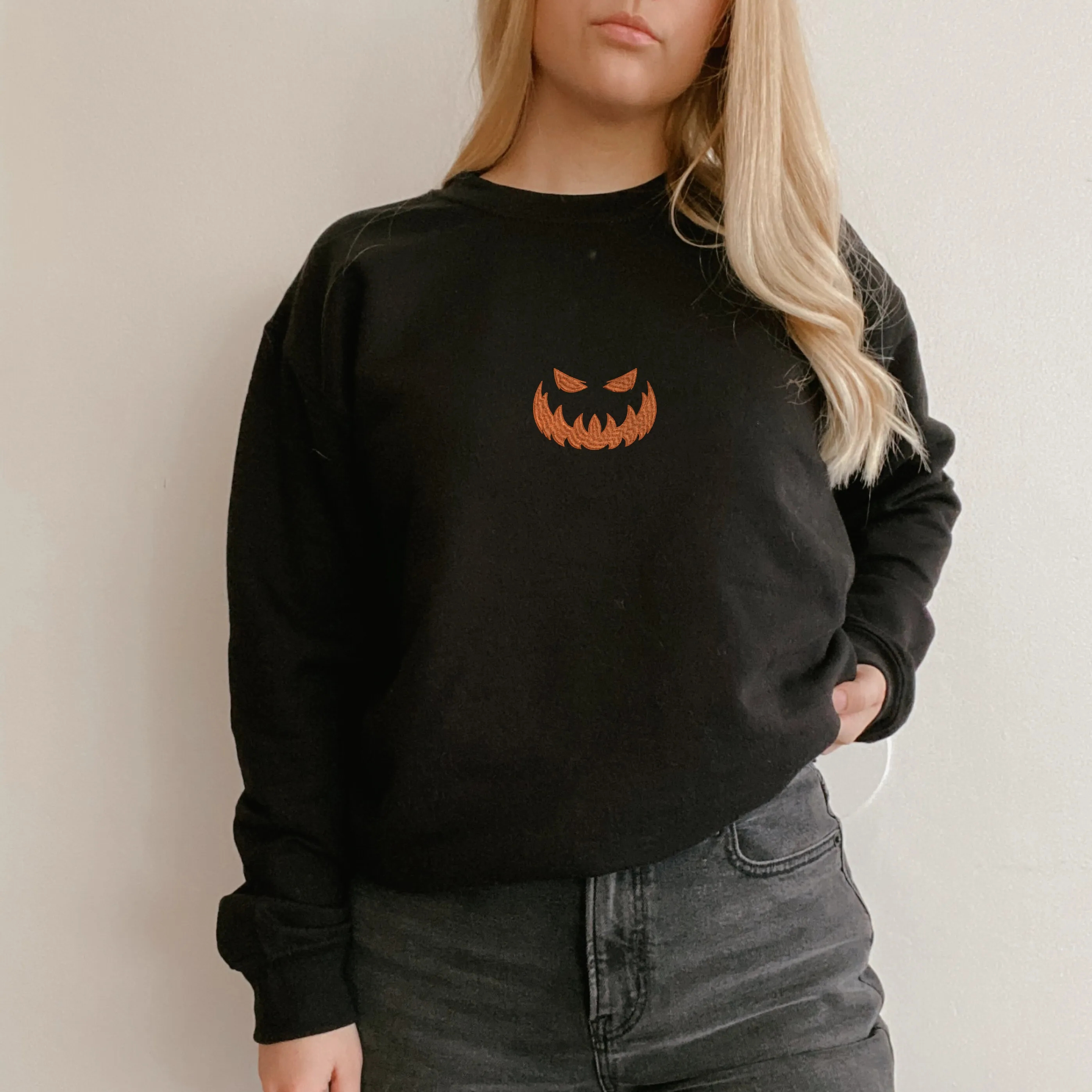 Jack O’Lantern Halloween Scary Sweatshirt, Hoodie Embroidered