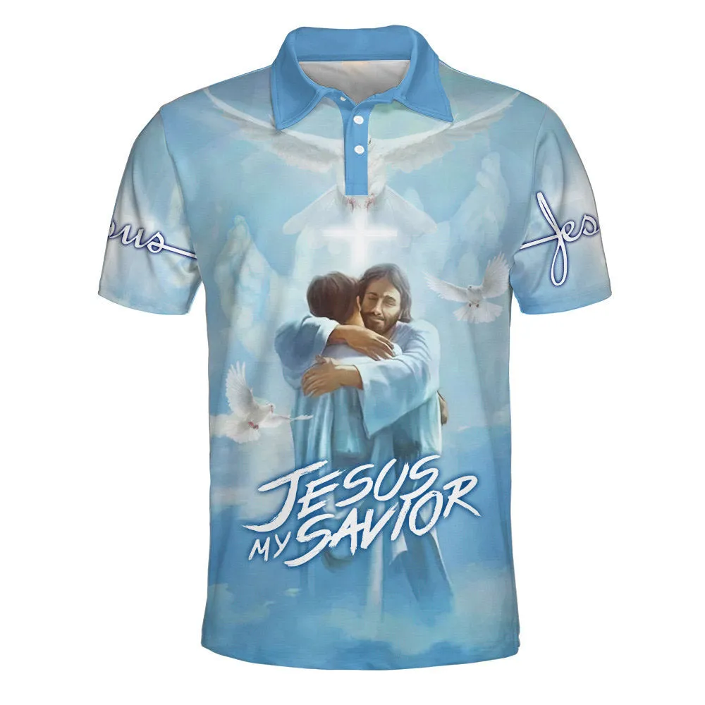 Jesus Holding Man Polo Shirt - Christian Shirts & Shorts