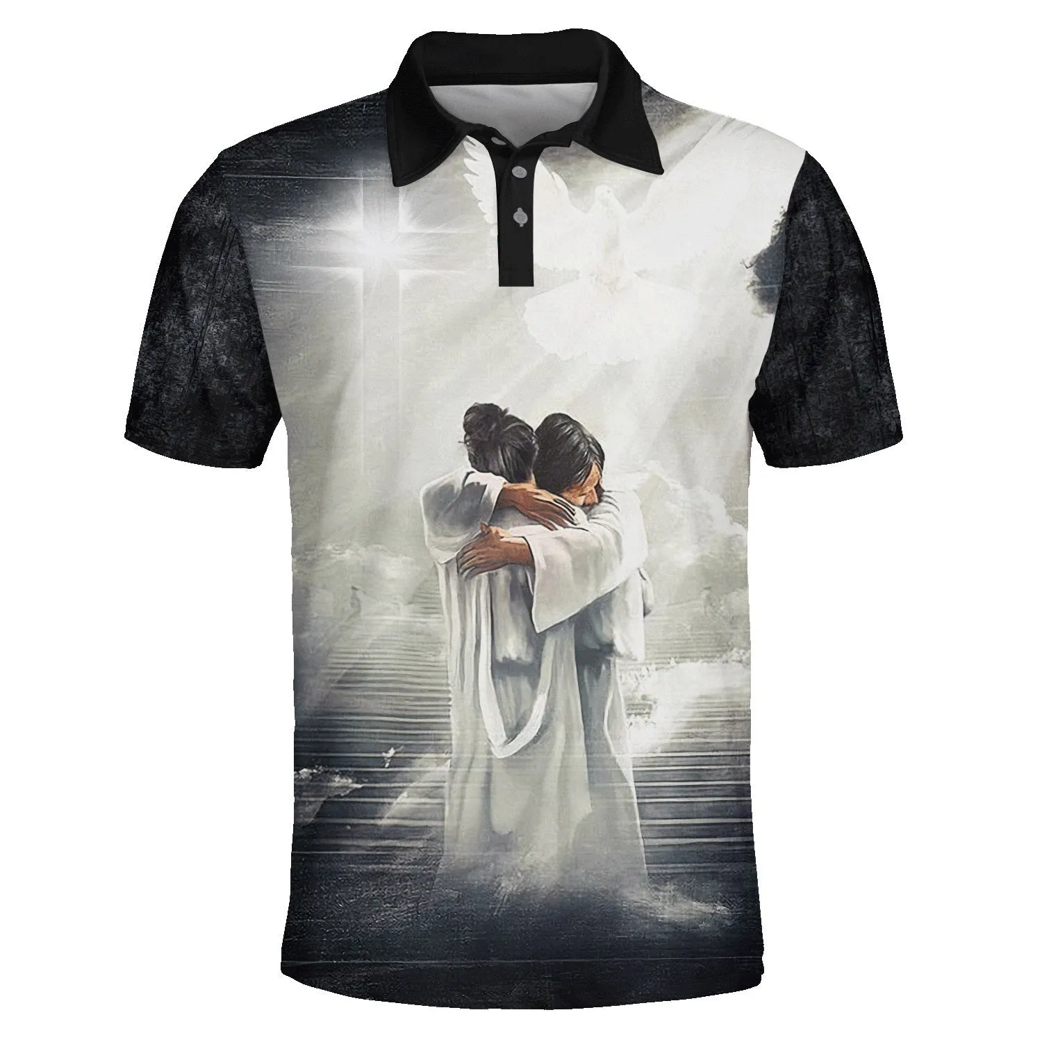 Jesus Holding Polo Shirt - Christian Shirts & Shorts