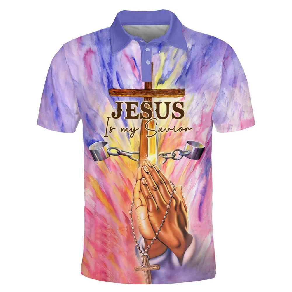 Jesus Is My Savior Jesus Pray Polo Shirt - Christian Shirts & Shorts