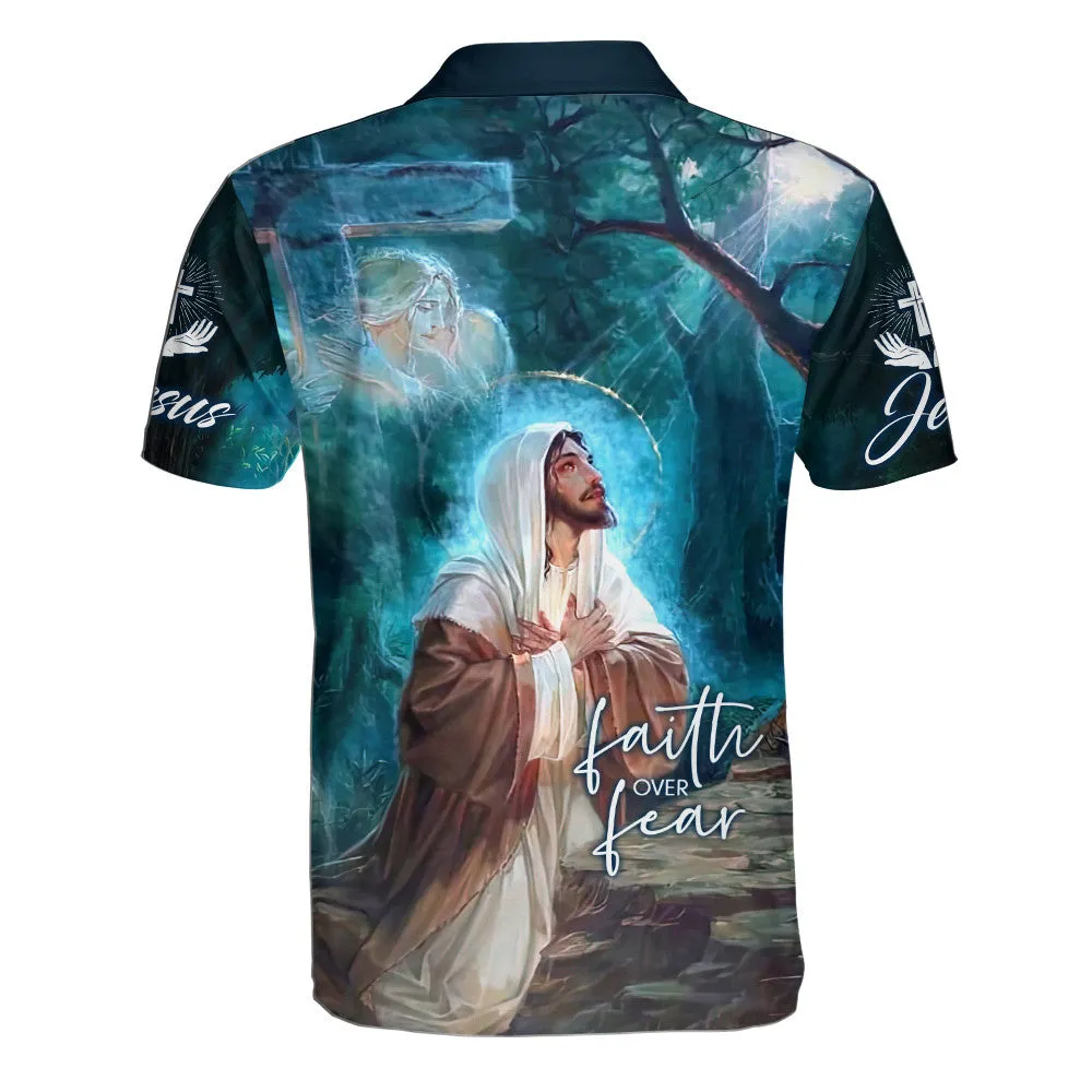 Jesus Praying In The Forest Polo Shirt - Christian Shirts & Shorts