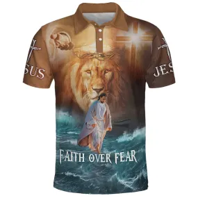 Jesus Walking On Water Polo Shirt - Christian Shirts & Shorts