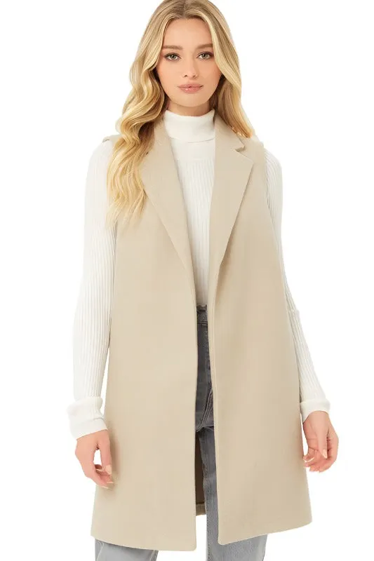 JQ Fleece Long Line Vest