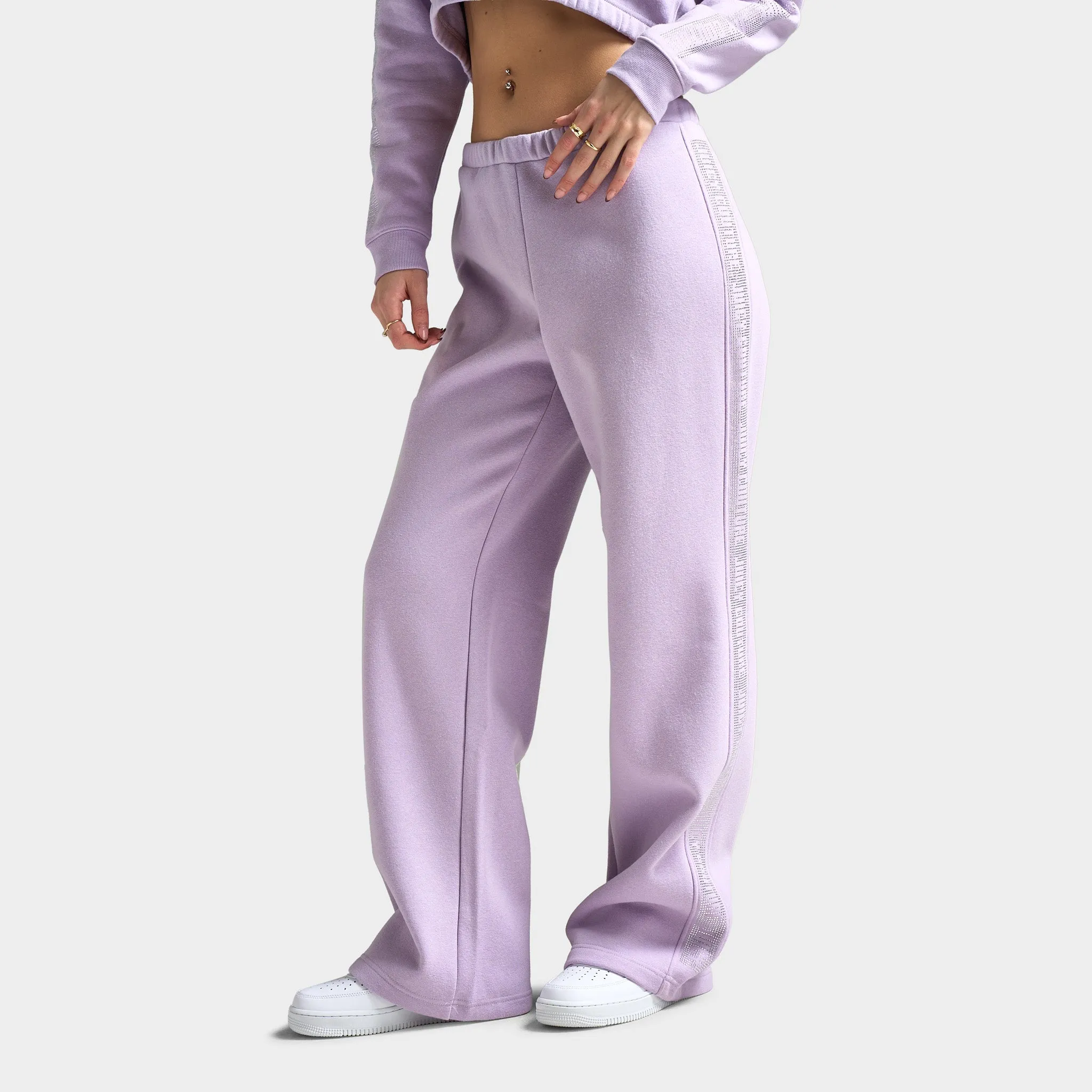 Juicy Couture Women's Fleece Wide Leg Pant / Orchid Petal