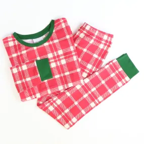 Knit Pajama Set - Crimson Plaid