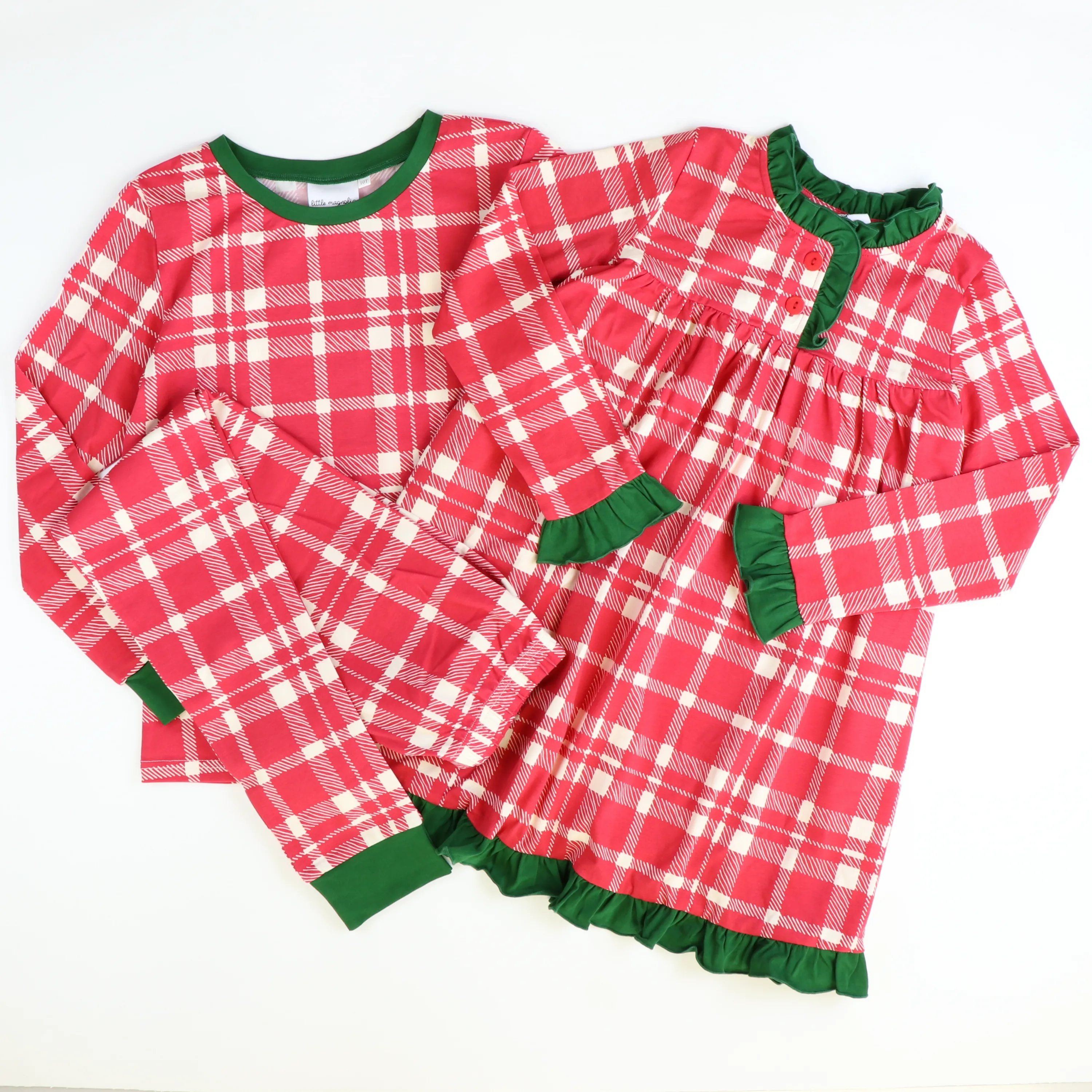 Knit Pajama Set - Crimson Plaid