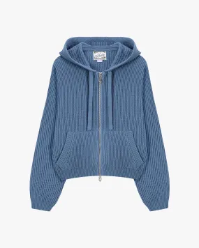 KNIT ZIPPER BLUE