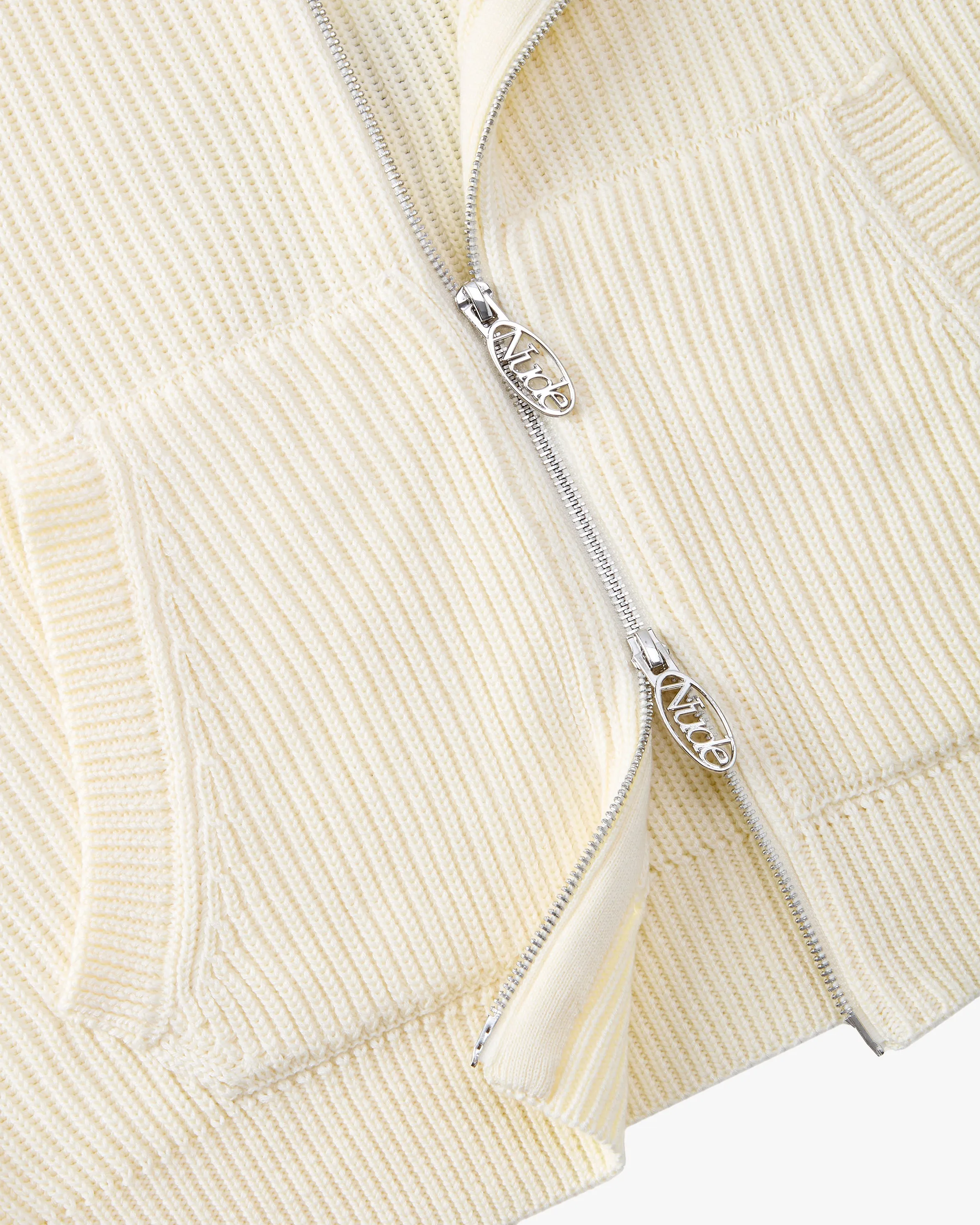 KNIT ZIPPER MARSHMALLOW