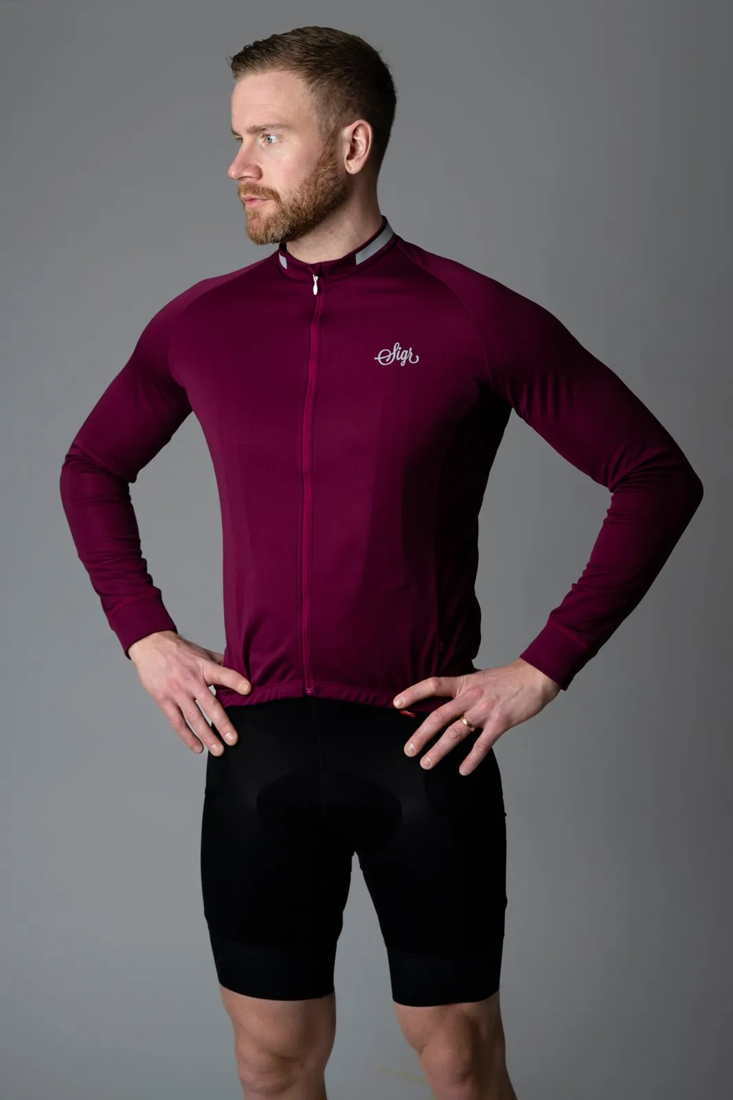 Krokus Deep Red Men's Warmer Long Sleeved Cycling Jersey