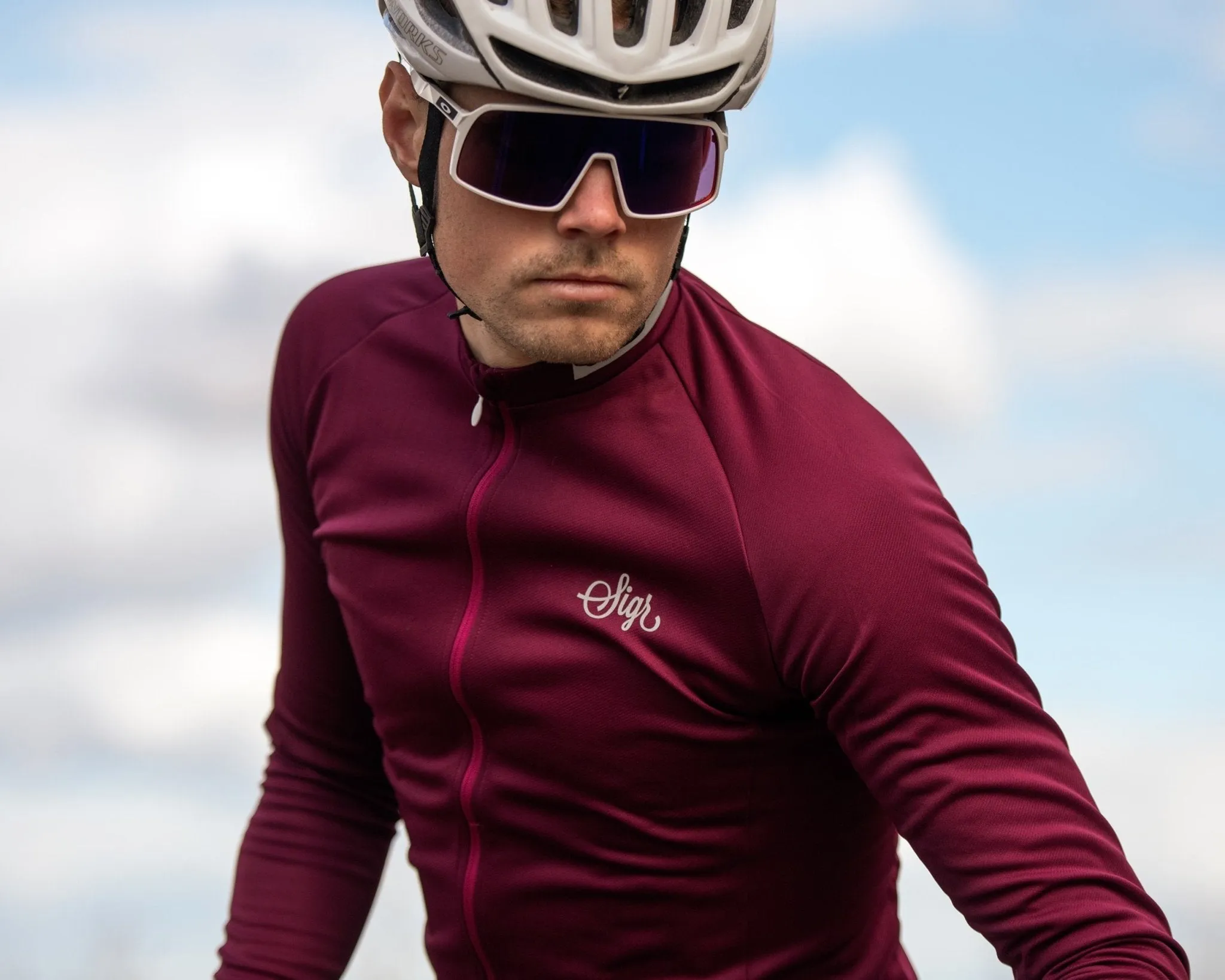 Krokus Deep Red Men's Warmer Long Sleeved Cycling Jersey