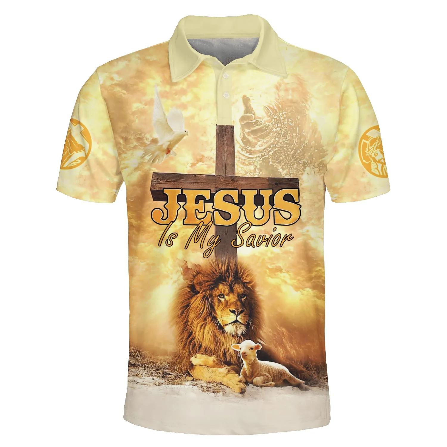 Lamb And Lion Jesus Is My Savior Polo Shirt - Christian Shirts & Shorts