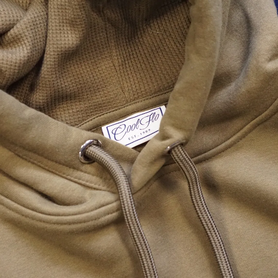 Large Script Embroidered Khaki Hoody