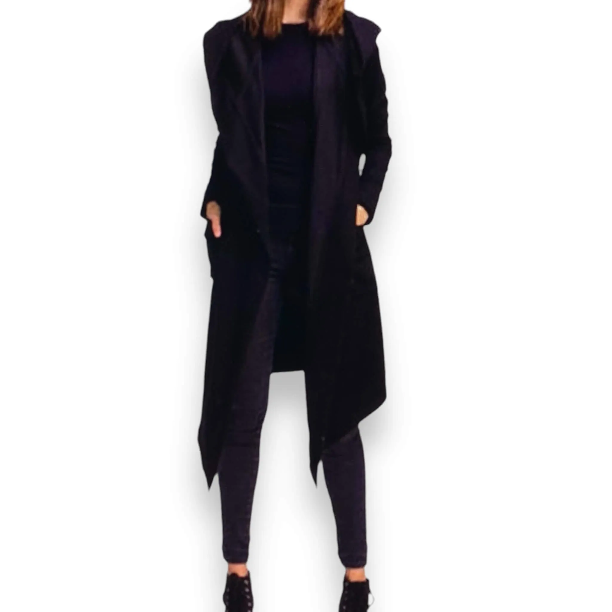 Long Hooded Cloak Cardigan Jacket