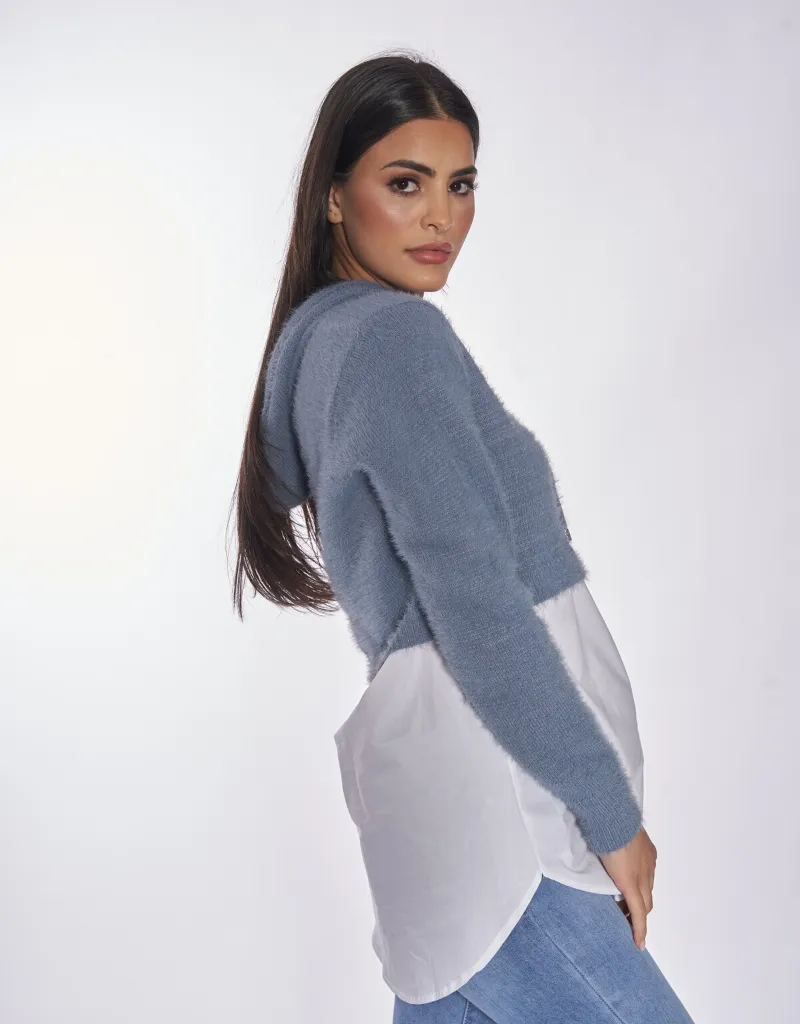 Luxe Sport Knit Hooded Jumper