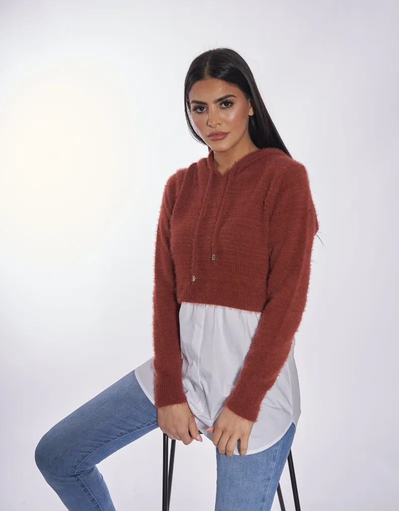 Luxe Sport Knit Hooded Jumper