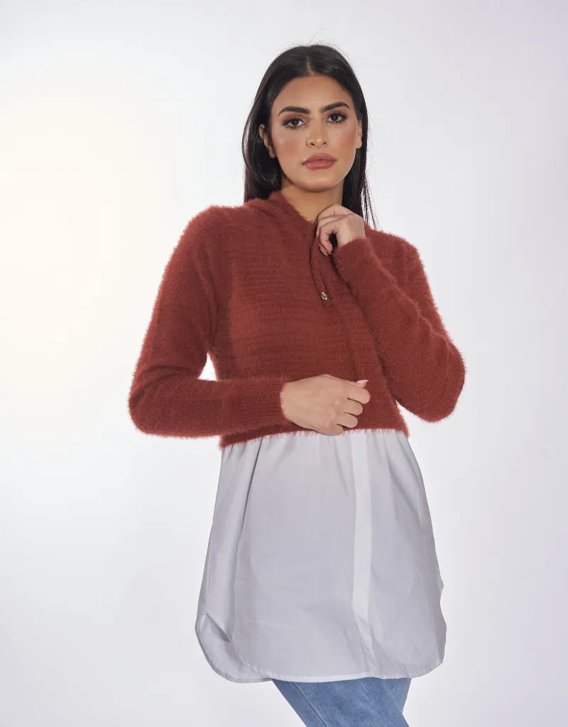 Luxe Sport Knit Hooded Jumper