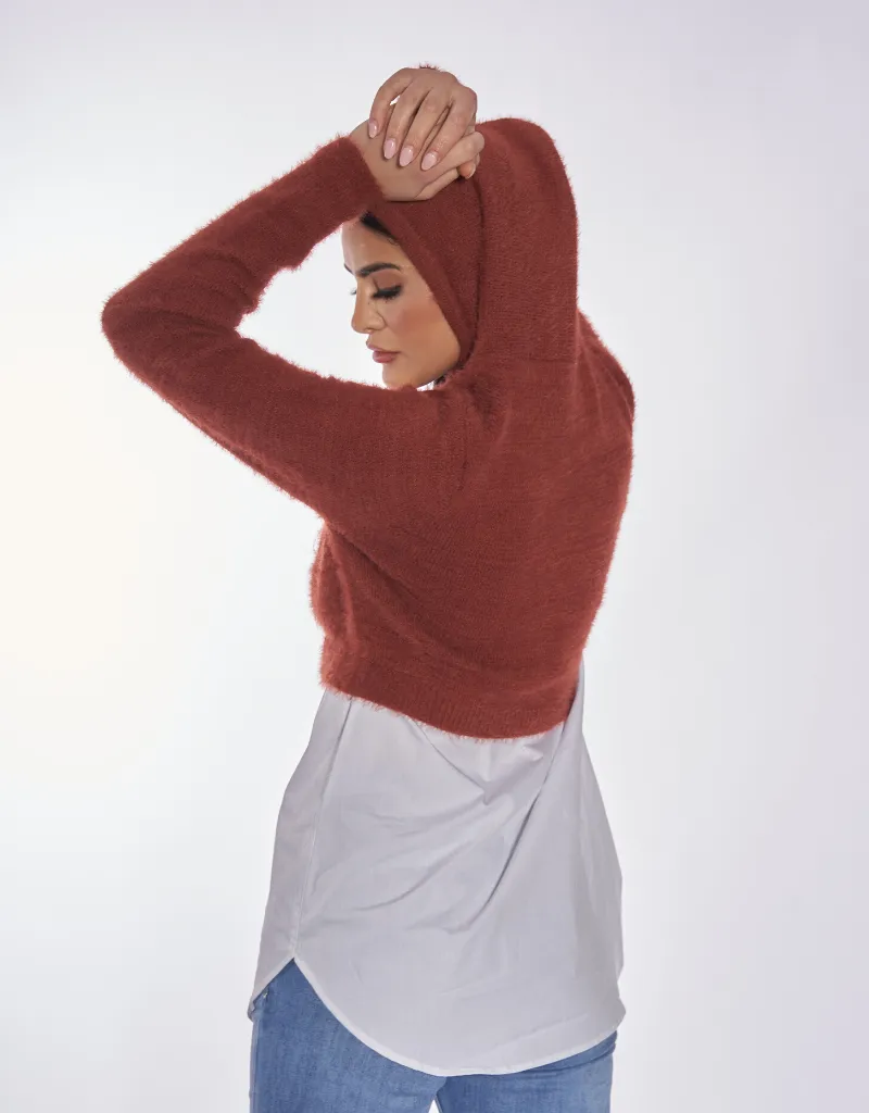 Luxe Sport Knit Hooded Jumper