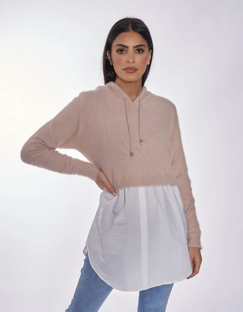 Luxe Sport Knit Hooded Jumper