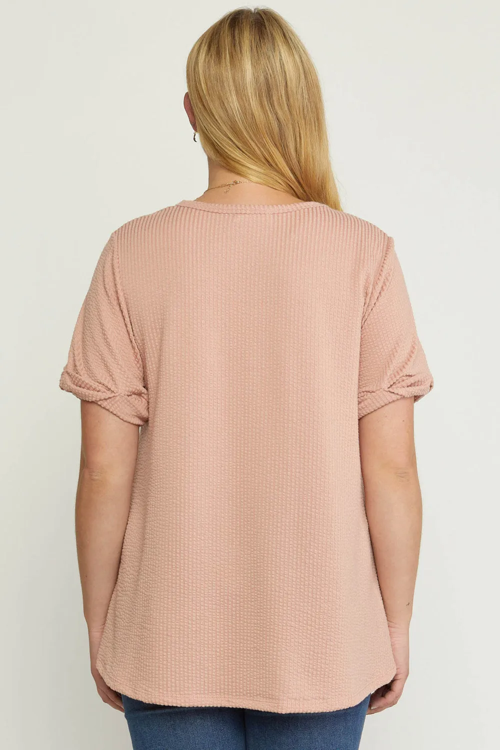 Mauve Textured Pocket Top