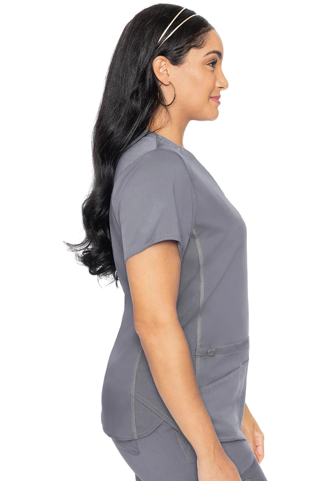 MC TOUCH Women's V-Neck Shirttail Scrub Top - MC7459