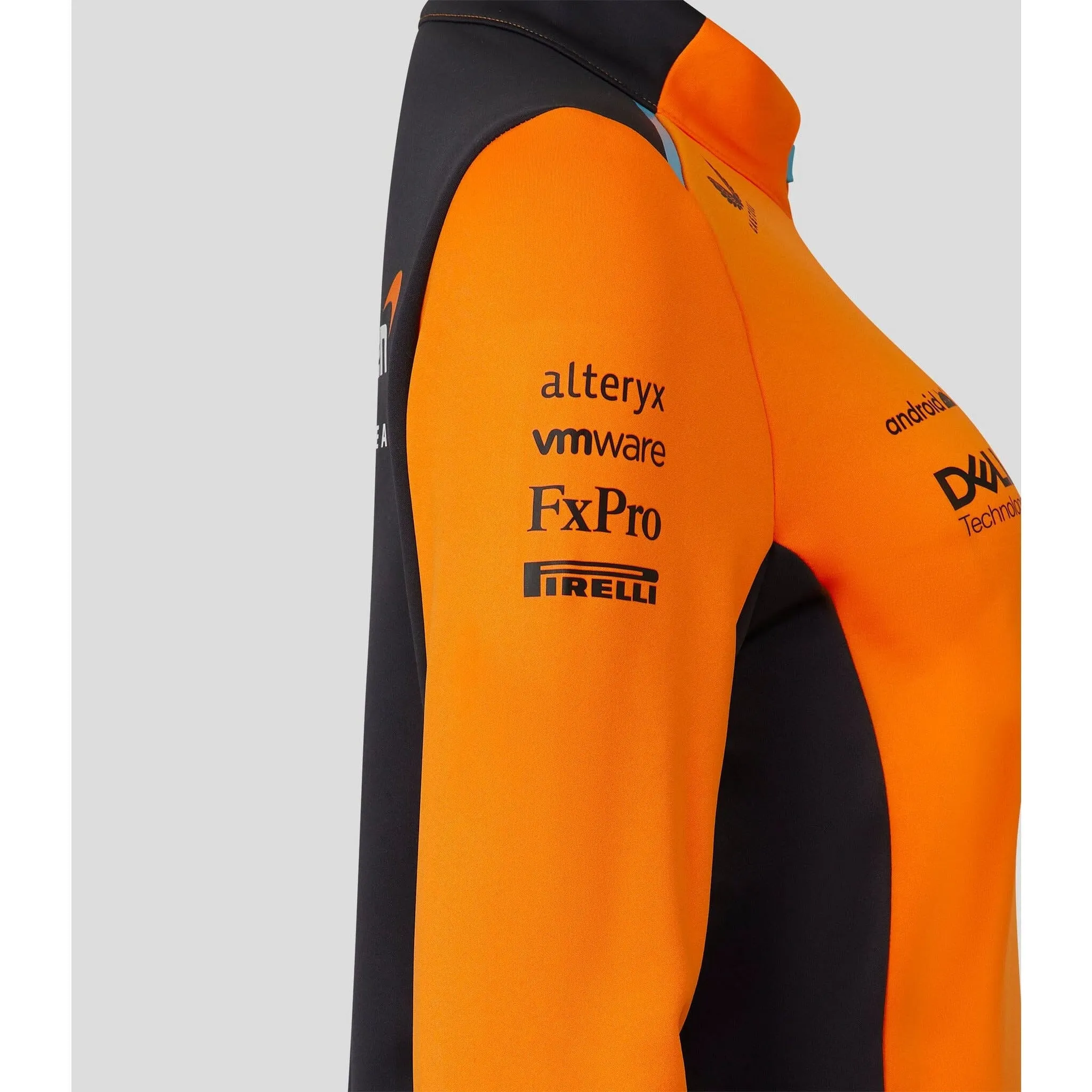 McLaren F1 Women's 2023 Team Quarter Zip Midlayer Jacket- Papaya