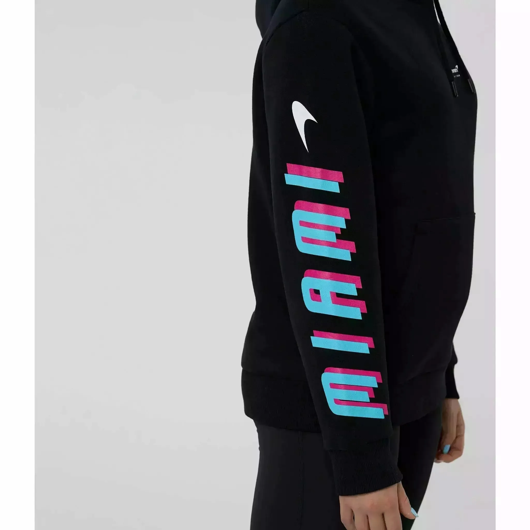 McLaren F1 Women's Miami Neon Logo Hoodie -Black/Vice Blue