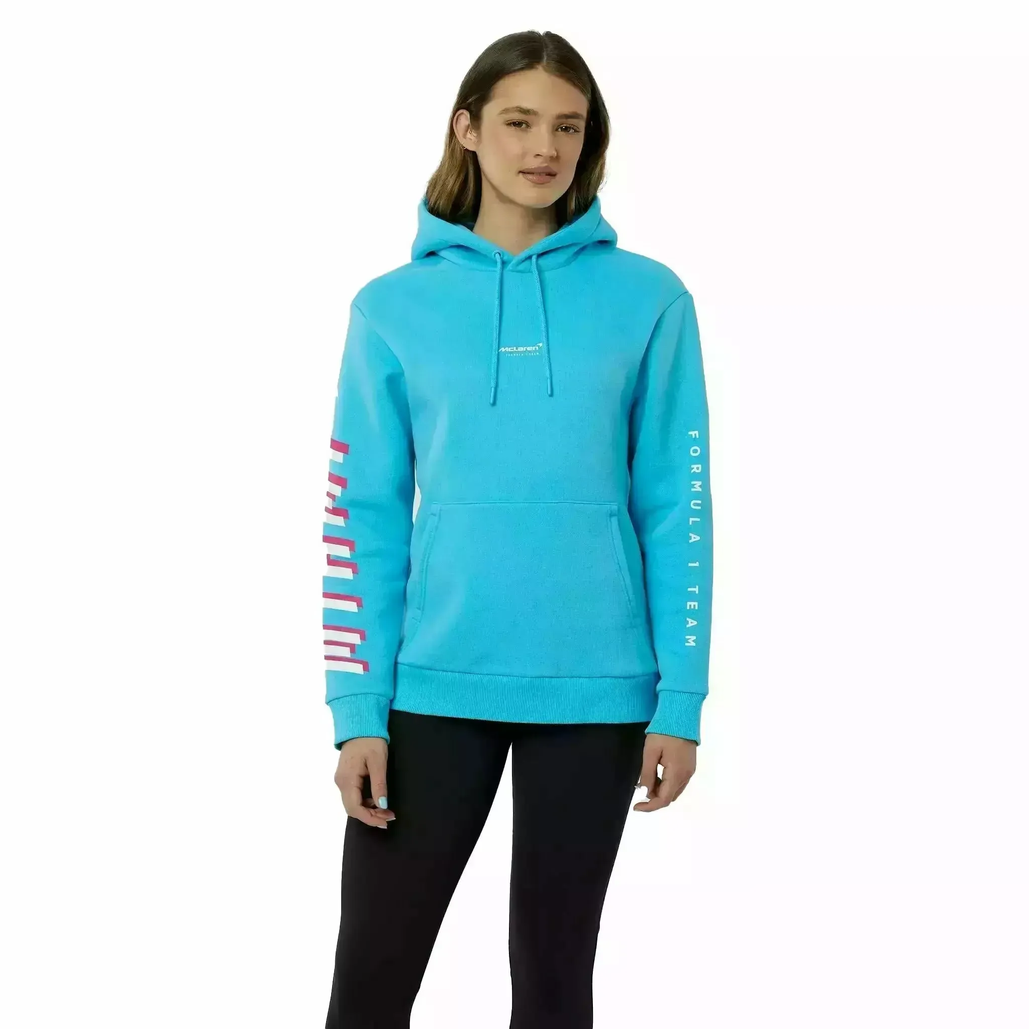 McLaren F1 Women's Miami Neon Logo Hoodie -Black/Vice Blue