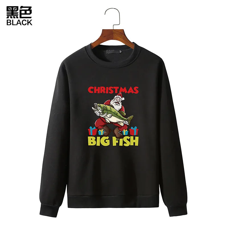 Men's Christmas Santa Printed Long Sleeve Sweatshirt