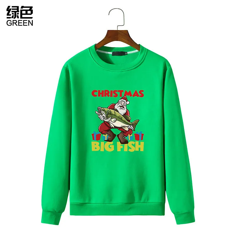 Men's Christmas Santa Printed Long Sleeve Sweatshirt