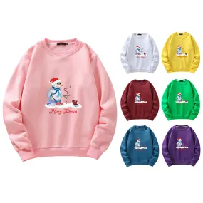 Men's Christmas Snowman Print Crew Neck Sweatshirt