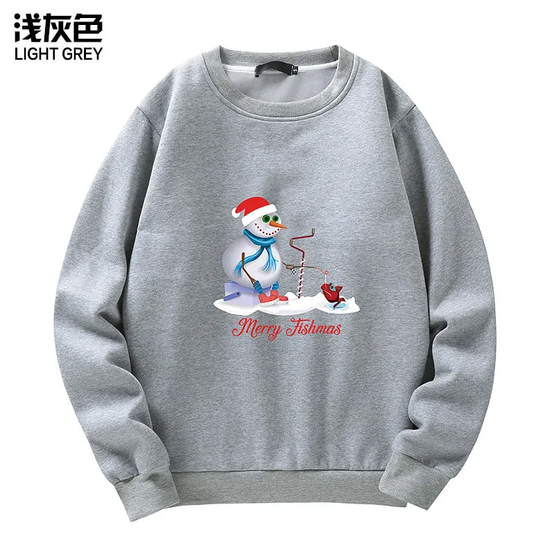 Men's Christmas Snowman Print Crew Neck Sweatshirt