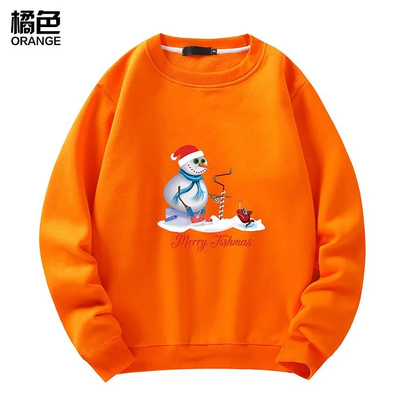 Men's Christmas Snowman Print Crew Neck Sweatshirt